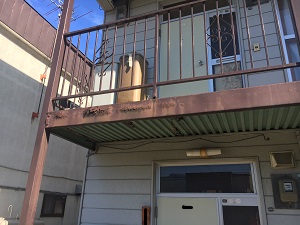 札幌市手稲区のアパートの外部鉄骨リフォーム修理工事