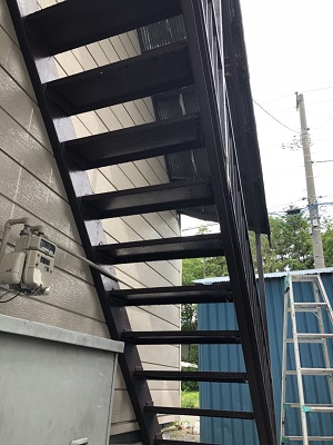 札幌市東区,外部鉄骨階段の修繕工事