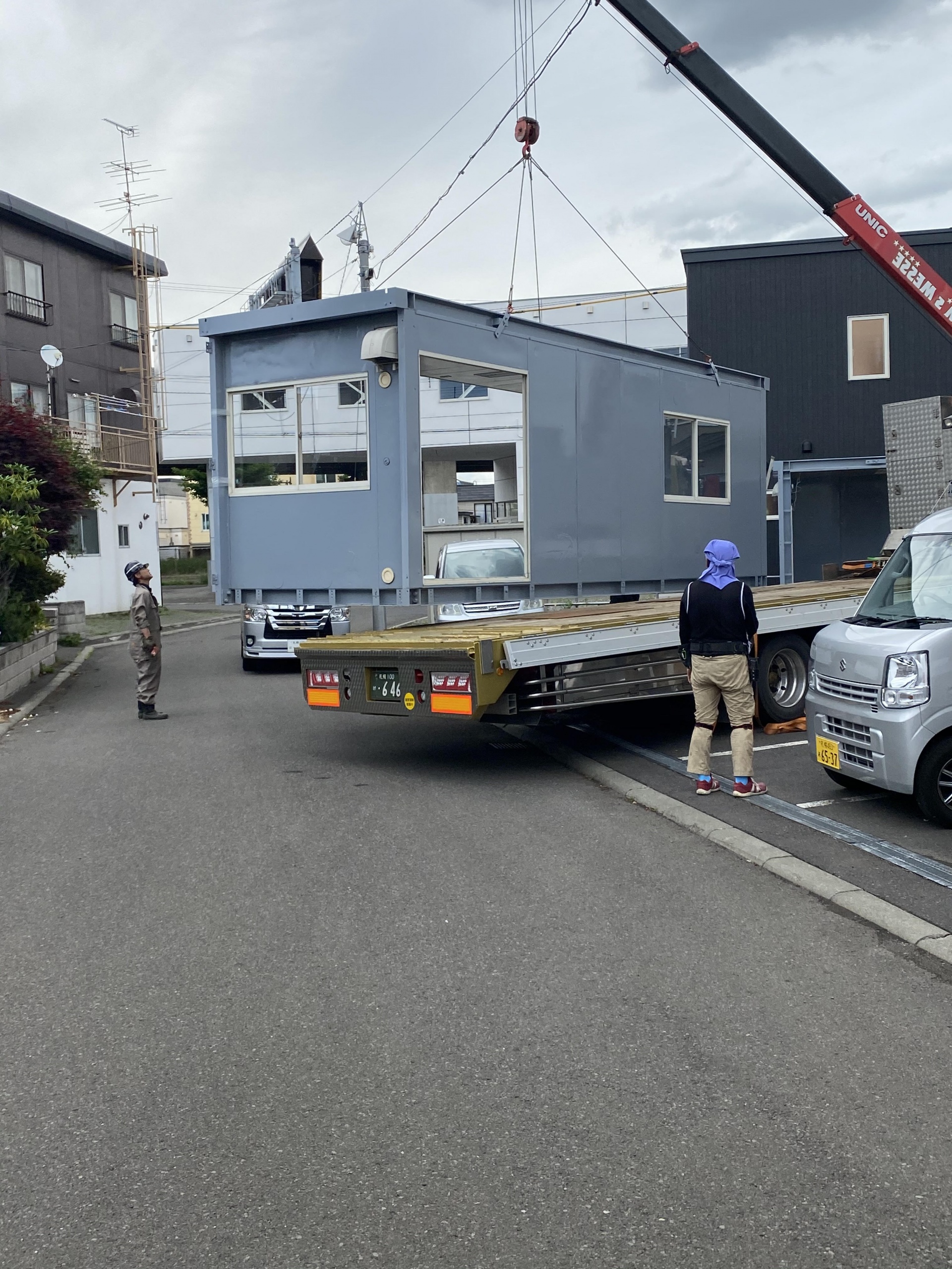 札幌市 白石区 ユニットハウス設置工事（2連棟）