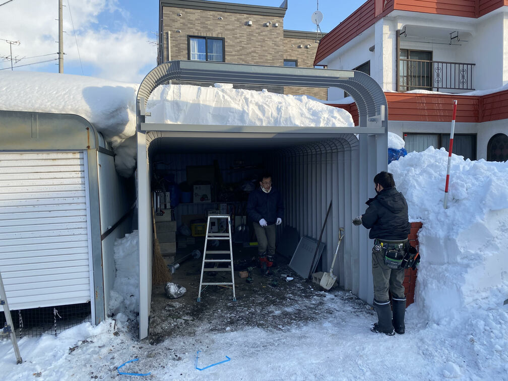 札幌市 北区　ガレージ かさ上げ工事