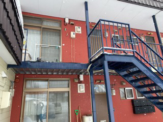 札幌市北区でリピート頂きました。アパートの鉄骨階段修理（手摺交換）