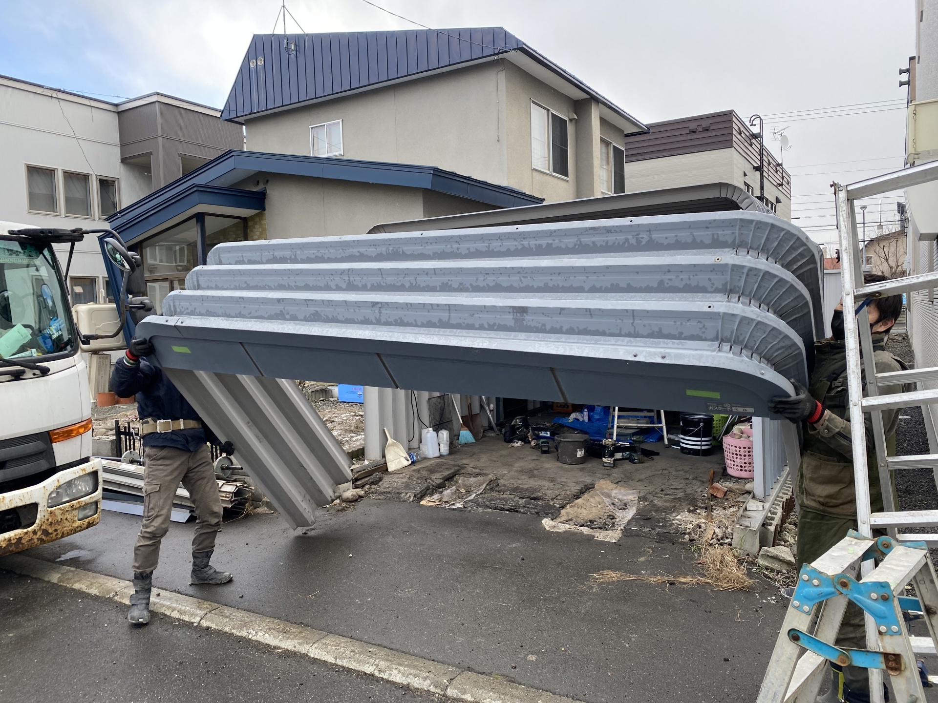 札幌市　ガレージかさ上げ工事