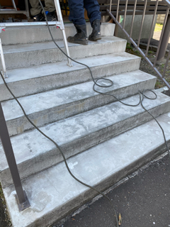札幌市　階段補強工事、モルタル面の補修、防水補強工事