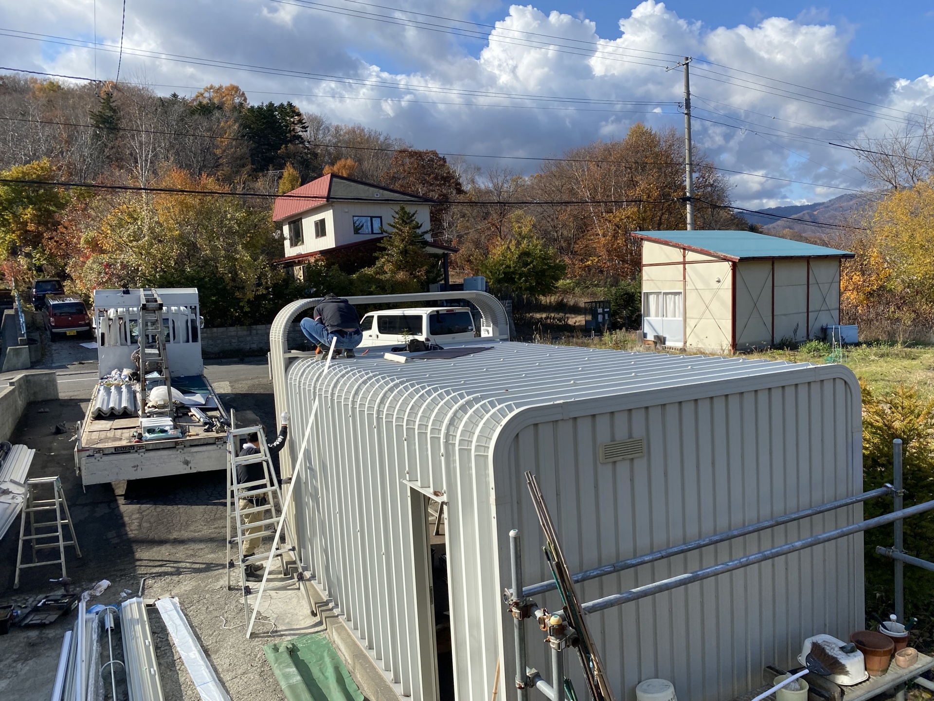 札幌市南区　 ガレージかさ上げ工事