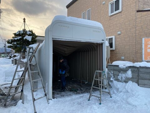 石狩市花川北　 ガレージ縮小組み立て