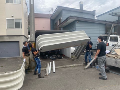 札幌市西区　ガレージかさ上げ工事