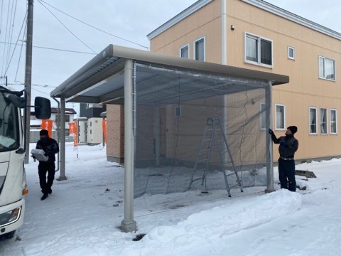 札幌市手稲区　カーポート工事